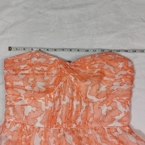 Shoshanna Coral Pink Strapless Silk Formal Evening Prom Dress Size 4 - Picture 4 of 8